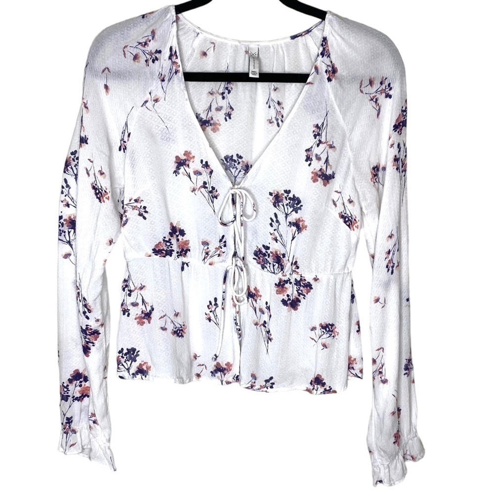 GENTLE Fawn Front Tie Lydia Floral Blouse